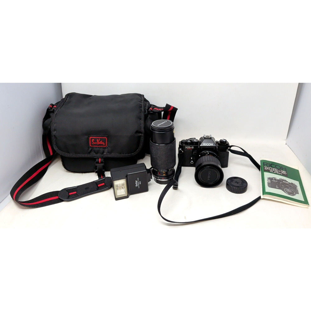 Vintage Film Camera - Ricoh KR5 Super 35mm Film Camera w/ 35mm & 80-200mm Lens